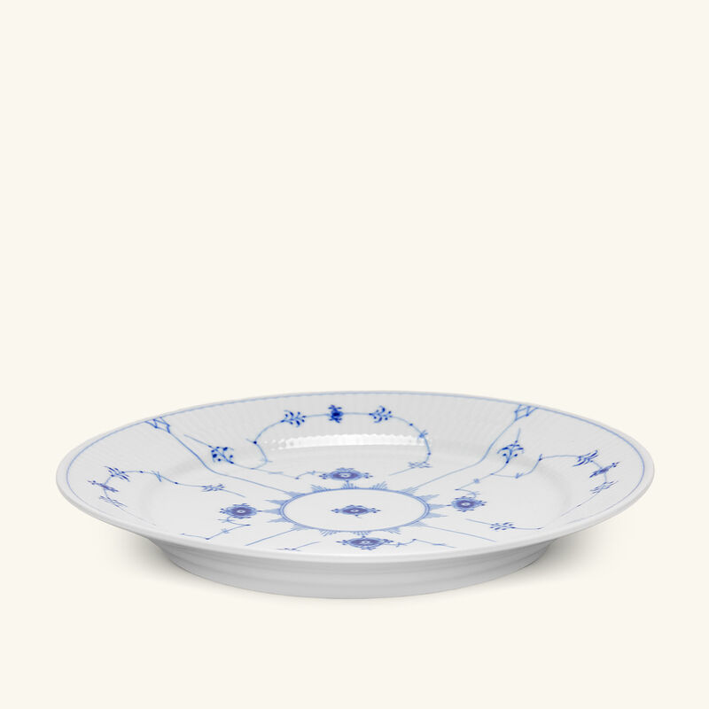 royal copenhagen blue fluted plain dinner plate round white 27cm