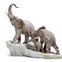 Generic Elephants Walking Figurine, small