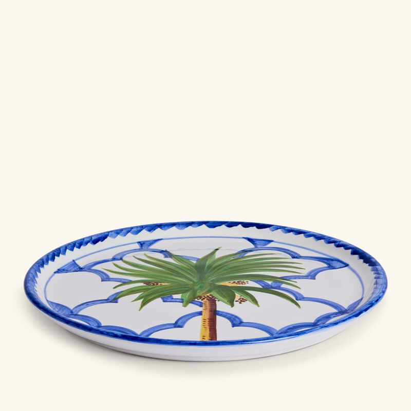 Ottomans Palm Dinner Plate Round Blue 28cm les ottomans ottomans palm dinner plate round blue 28cm