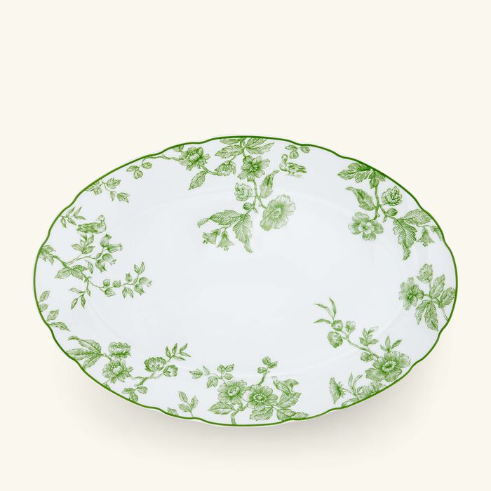bernardaud albertine serving platter oval green 33cm