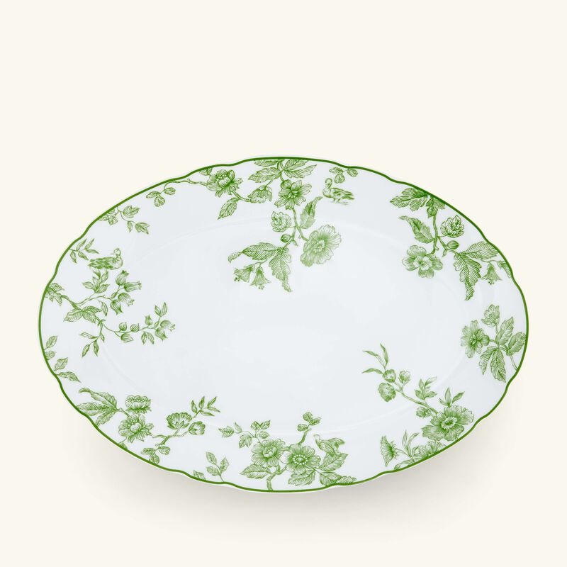 bernardaud albertine serving platter oval green 33cm