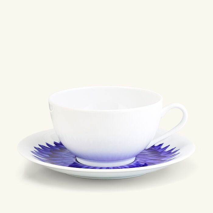 bernardaud in bloom coffee cup   saucer blue set of 2