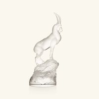 lalique terramineral ibex figurine medium clear