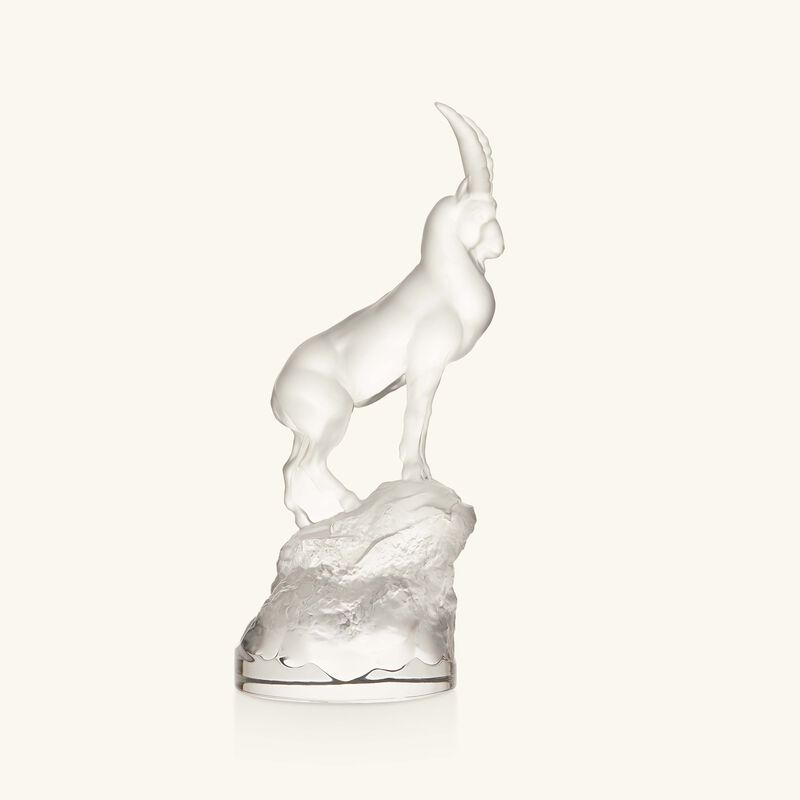 lalique terramineral ibex figurine medium clear