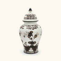 ginori 1735 oriente italiano vase medium grey with lid