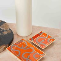 jonathan adler eden trinket tray rectangular small orange set of 4