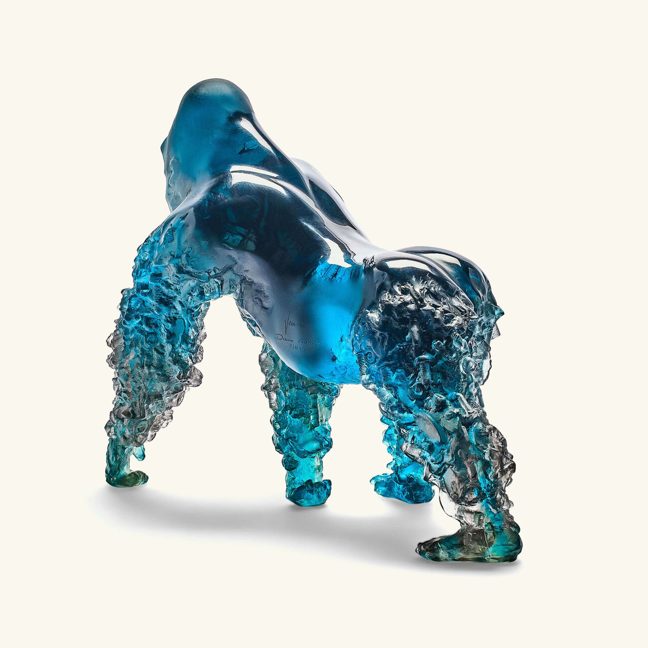 daum gorrila sculpture medium blue limited edition