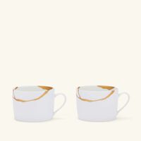 Kintsugi Charbon Teacups And Saucers - Set Of 2 برناردو kintsugi charbon teacups and saucers set of 2