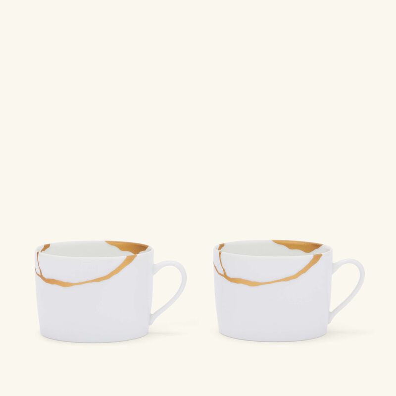 Kintsugi Charbon Teacups And Saucers - Set Of 2 برناردو kintsugi charbon teacups and saucers set of 2