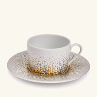 haviland souffle d or tea cup saucer gold set of 4