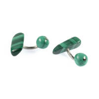 Cufflinks Malachite Silver. With Box, small