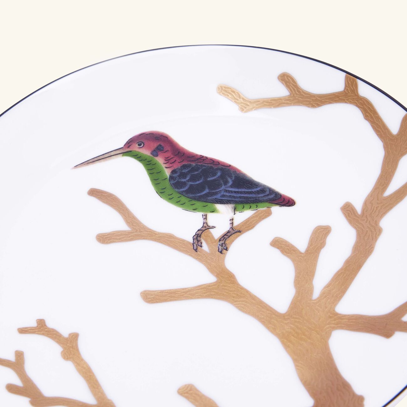 bernardaud aux oiseaux bread butter plate round gold 14cm