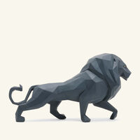 lladro lion sculpture medium black