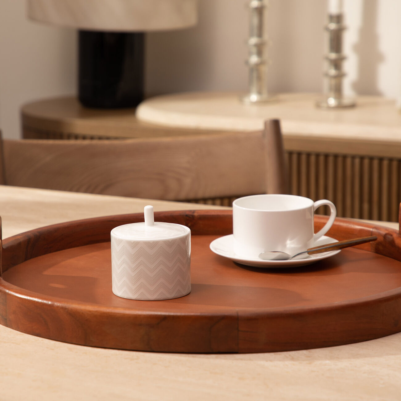 missoni home zig zag sugar pot white