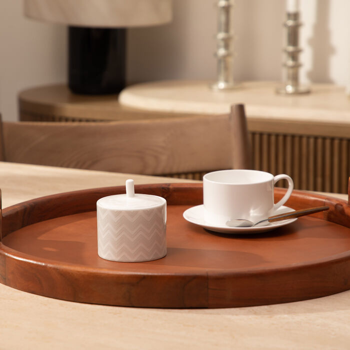 missoni home zig zag sugar pot white