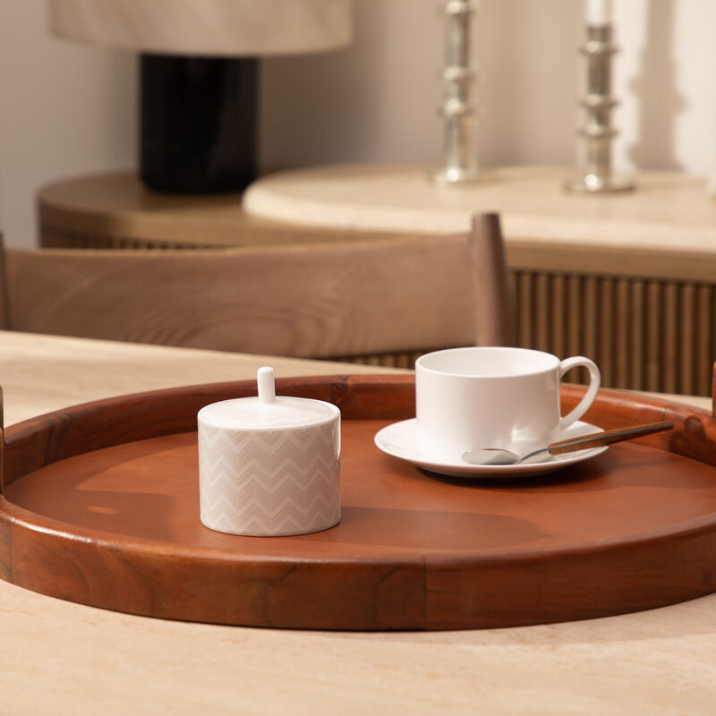 missoni home zig zag sugar pot white