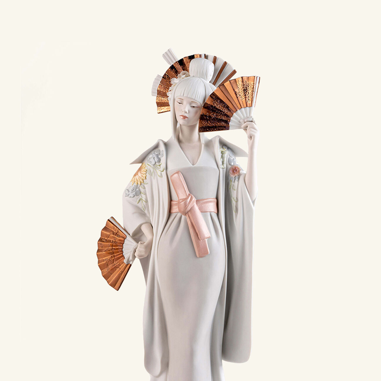 lladro japanese dancer sculpture large white