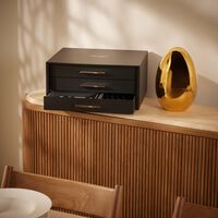 christofle storage chest with 3 drawers black