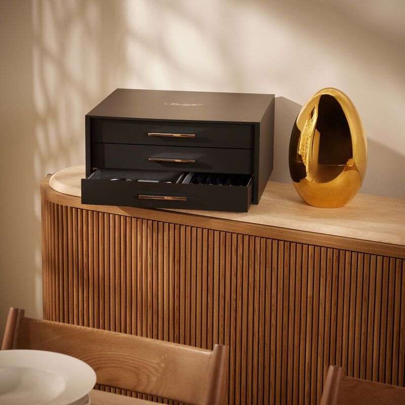 christofle storage chest with 3 drawers black