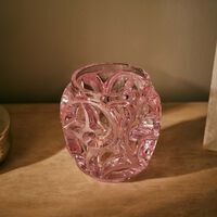 lalique tourbillons vase mini pink