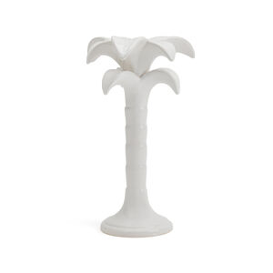 Palm Trees Candle Holder - White - Medium, medium