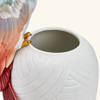 lladro macaw bird vase large red