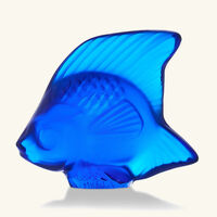 lalique fish figurine small blue