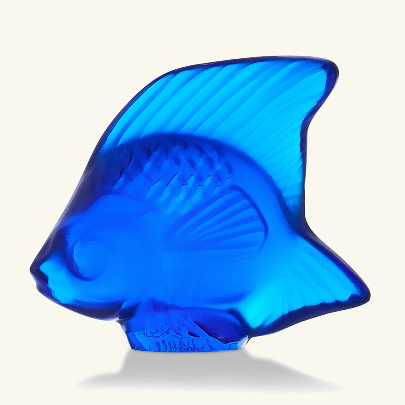 lalique fish figurine small blue