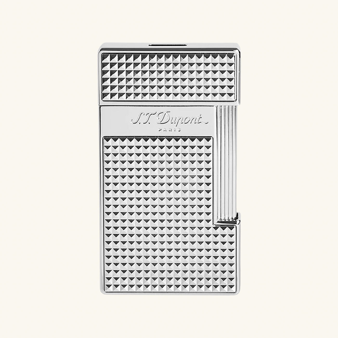 ولاعة سليمي بنقشة الماسات باللون الفضي اس تي دوبون ولاعة سليمي بنقشة الماسات باللون الفضي