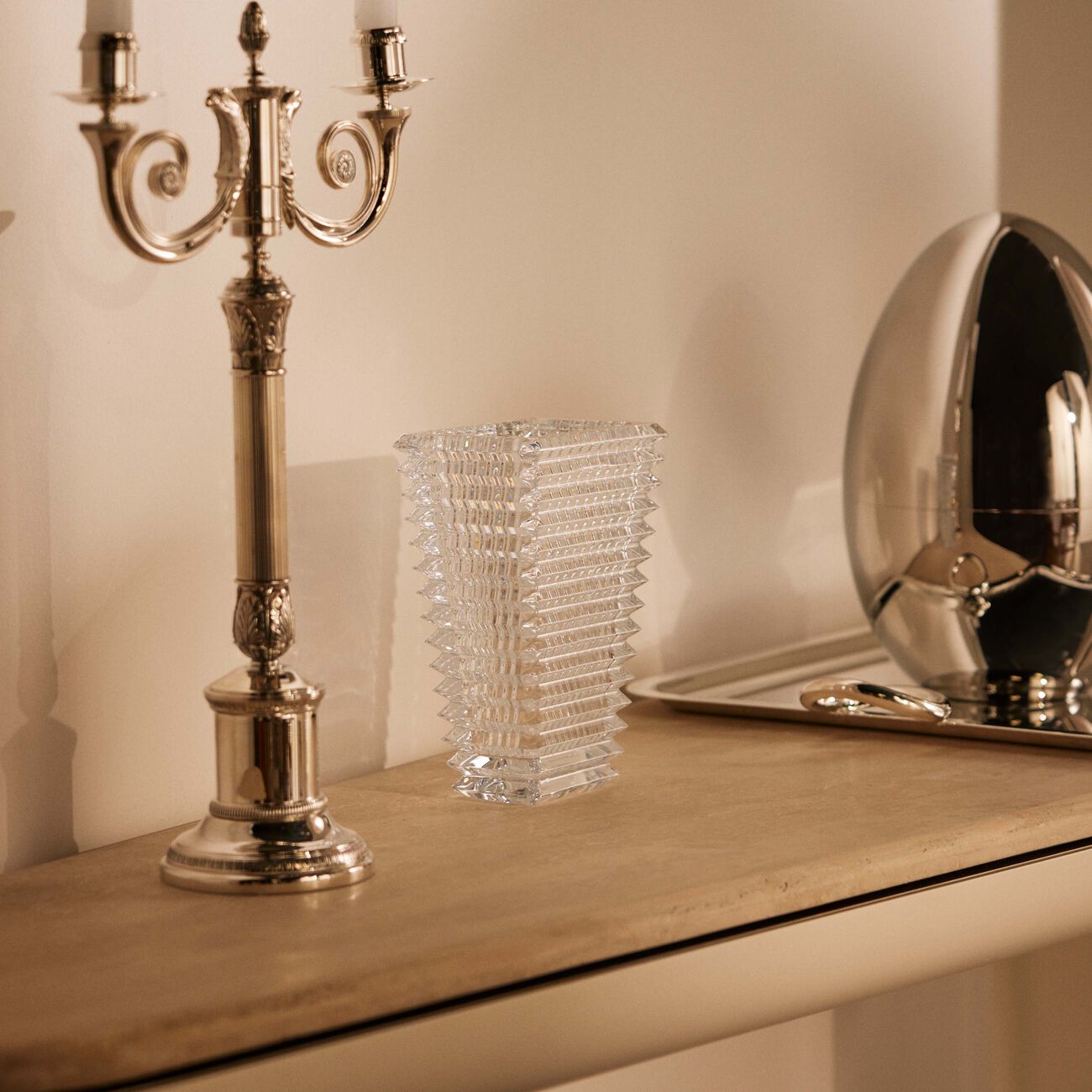 baccarat eye vase rectangular small clear