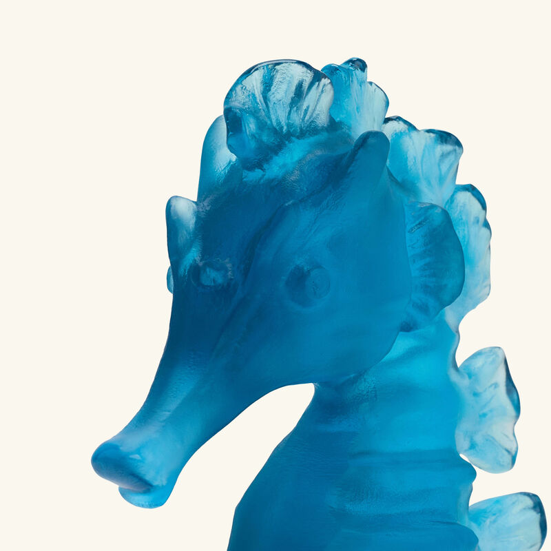 daum maya seahorse figurine mini blue
