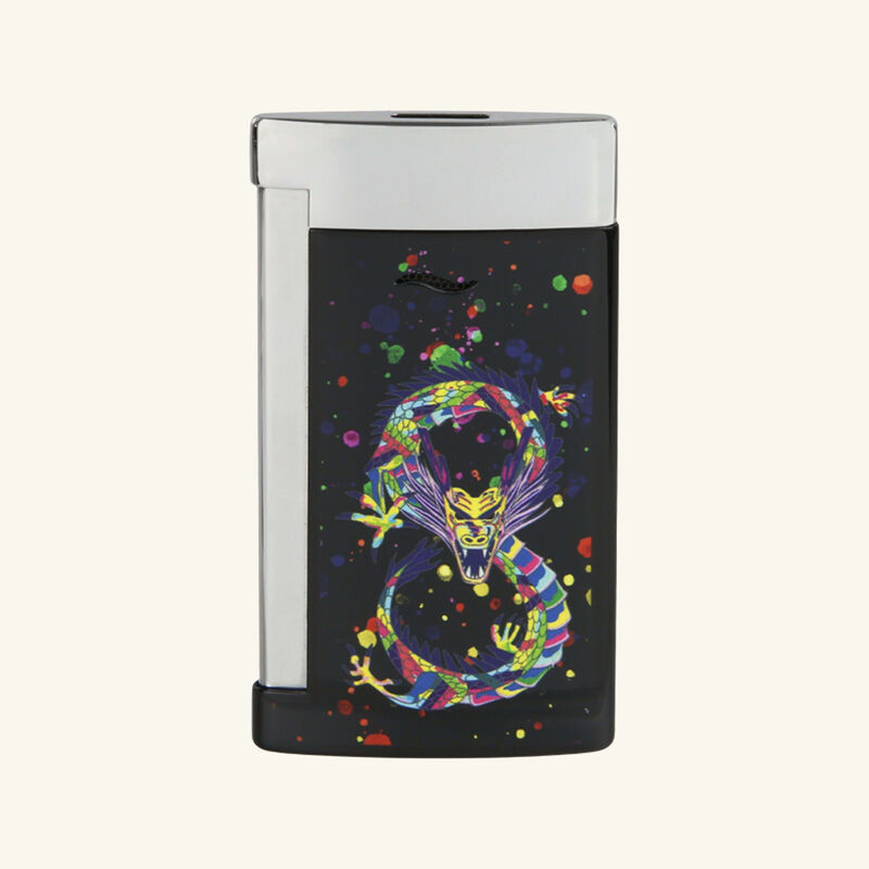 st dupont slim 7 year of the dragon lighter black