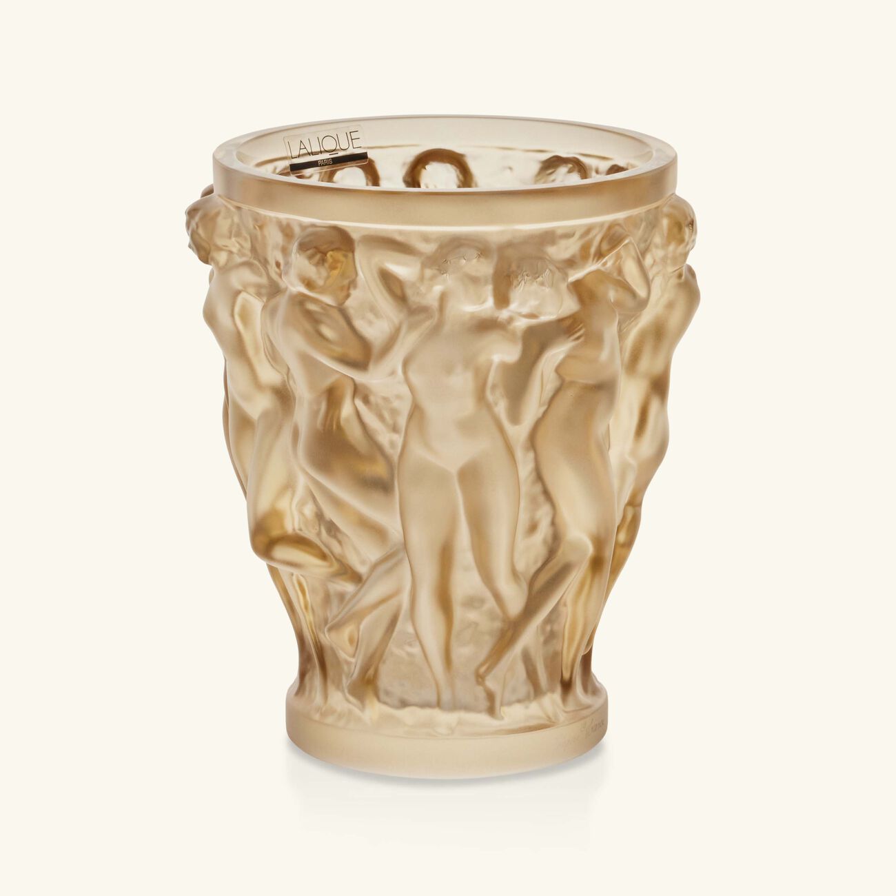 lalique bacchantes vase mini gold