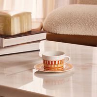 bernardaud terra rosa tea cup saucer orange