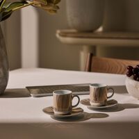 Tamrah by Razan Alazzouni Stripes Top Coffee Cup & Saucer Gold Set of 2 silsal tamrah by razan alazzouni stripes top coffee cup saucer gold set of 2