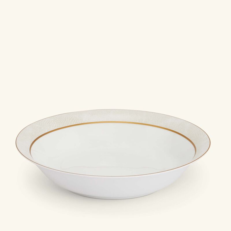bernardaud sauvage blanc open vegetable bowl gold