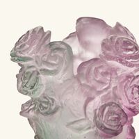Green & Pink Mini-Vase Rose Passion daum green pink mini vase rose passion
