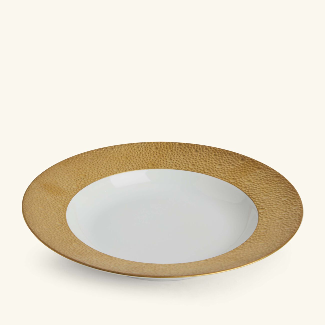 bernardaud ecume soup plate round gold 22cm