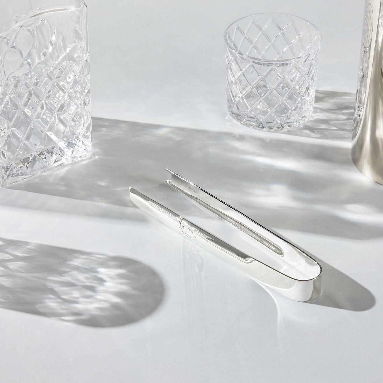 christofle malmaison ice tongs silver