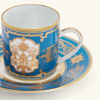bernardaud aux rois coffee cup   saucer blue