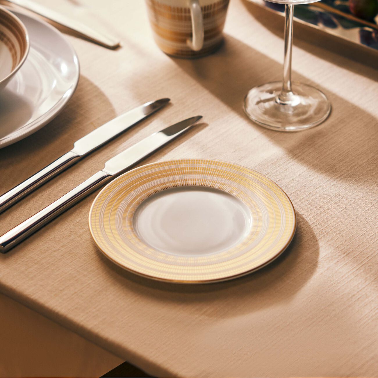 bernardaud canisse bread butter plate round gold 16cm