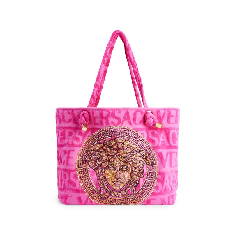 Crystal Medusa Towel Tote Bag Pink versace crystal medusa towel tote bag pink