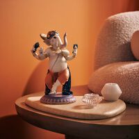 lladro dancing ganesha sculpture medium white