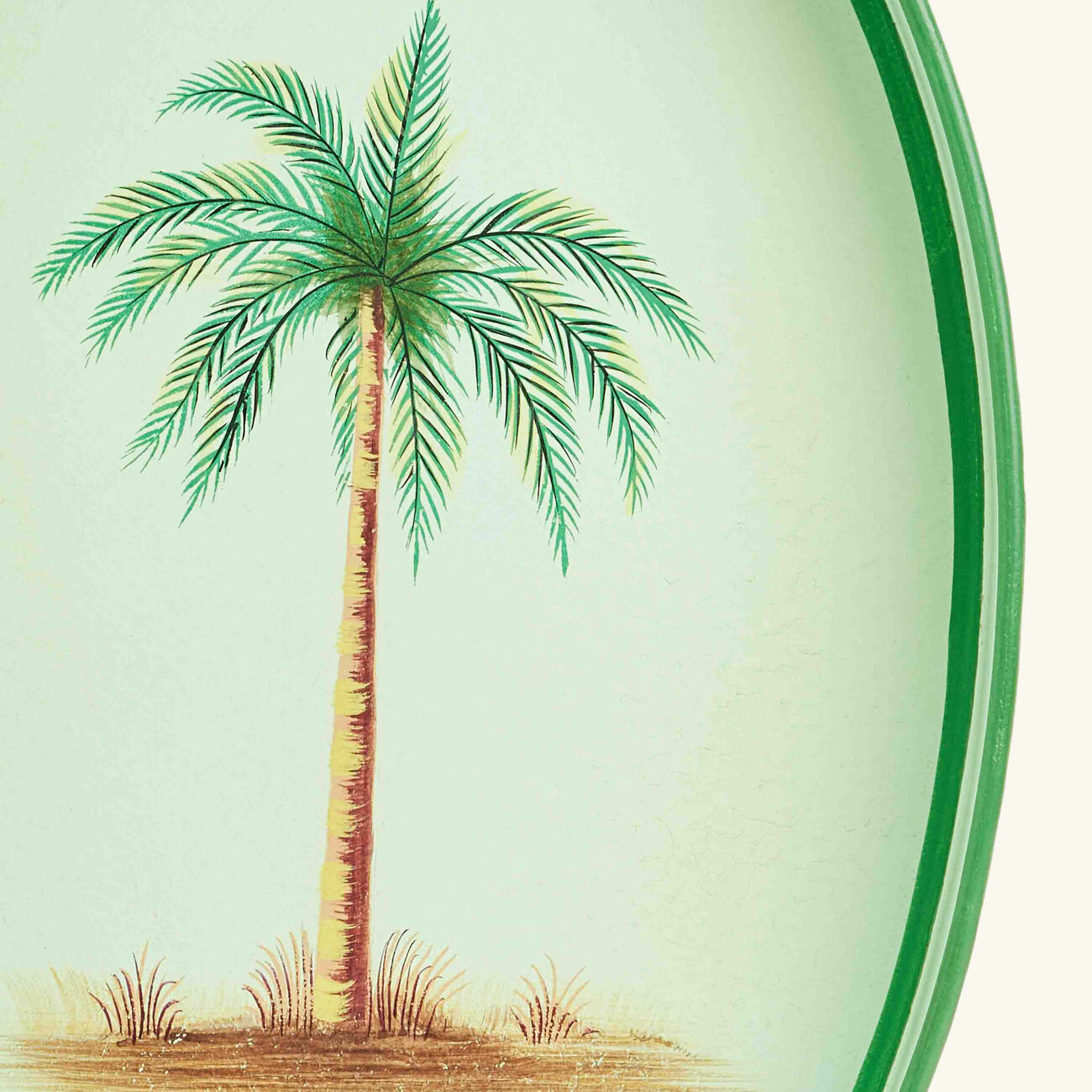 Fauna Palm Tree Serving Tray Oval Medium Blue les ottomans fauna palm tree serving tray oval medium blue