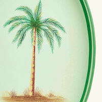 Fauna Palm Tree Serving Tray Oval Medium Blue les ottomans fauna palm tree serving tray oval medium blue