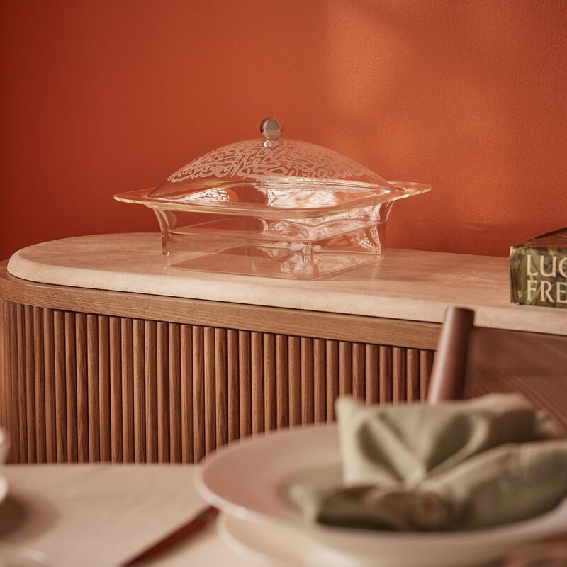 dimlaj thulut serving pot with lid clear 15cm