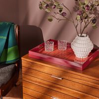 etro tartan tray rectangular large red