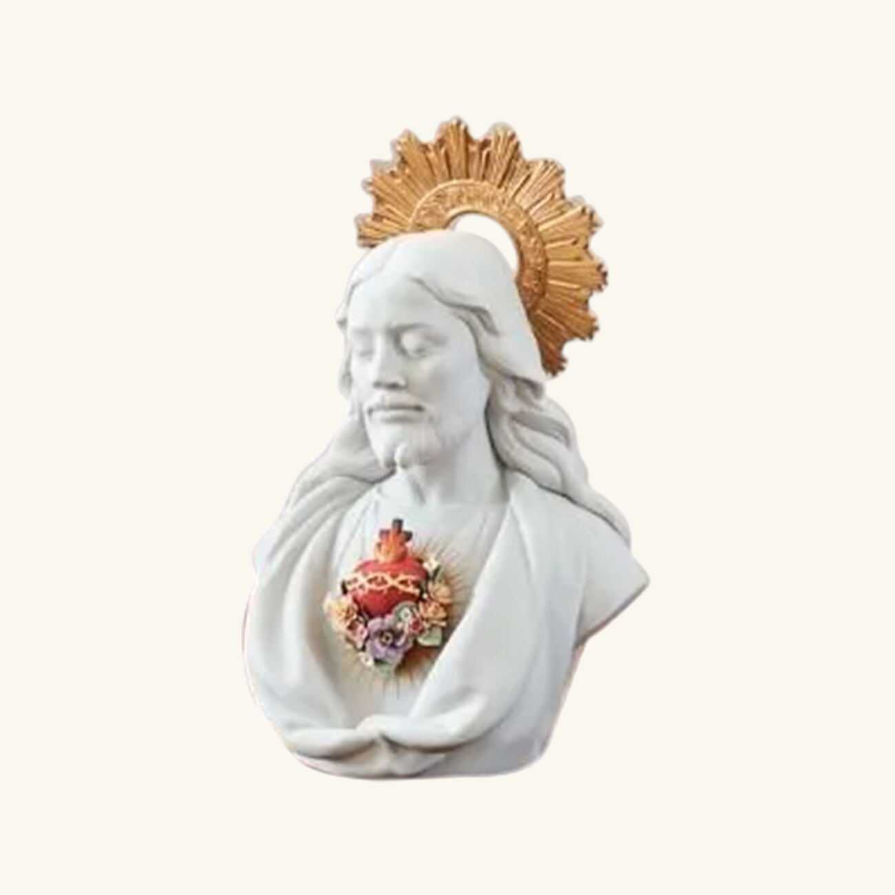 lladro sacred heart of jesus sculpture large white