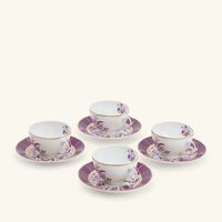 bernardaud tea cup saucer pink set of 4