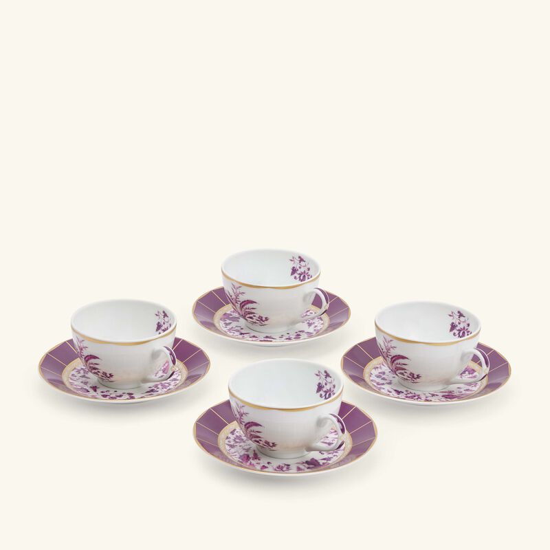 Tea Cup & Saucer Pink Set Of 4 bernardaud tea cup saucer pink set of 4